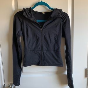 Cropped zip up activewear jacket